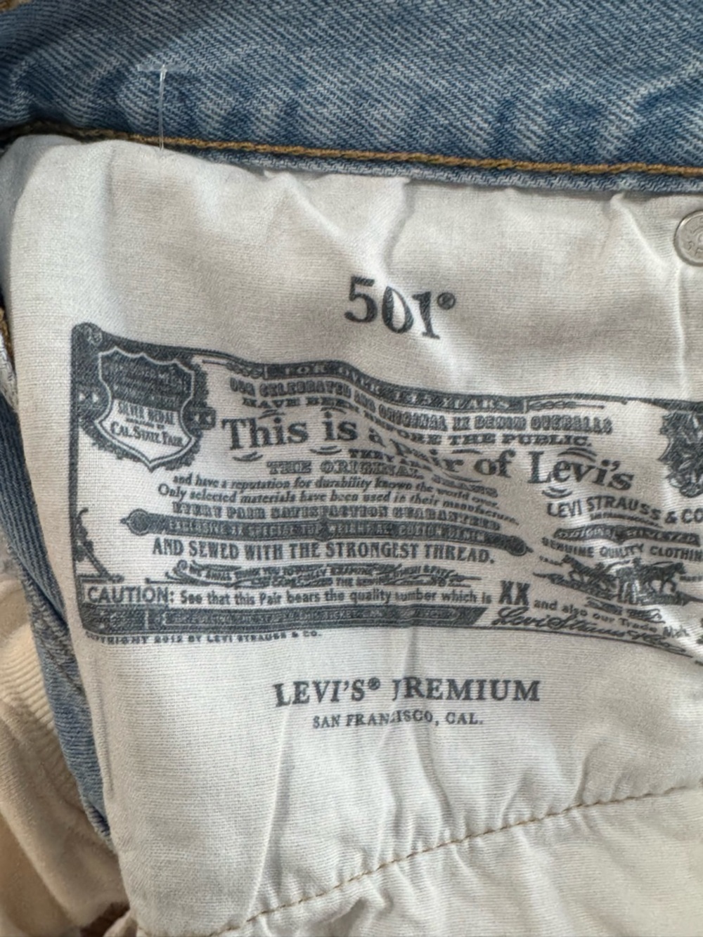 Levi's 501 Light Blue Frayed denim jean shorts - Picture 6 of 7